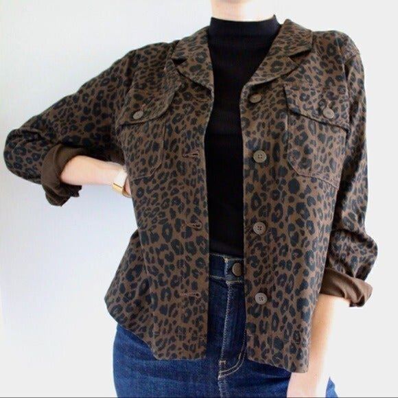 Sanctuary Brown & Black Leopard Print Button-Up Jacket | shacket - Picture 2 of 10